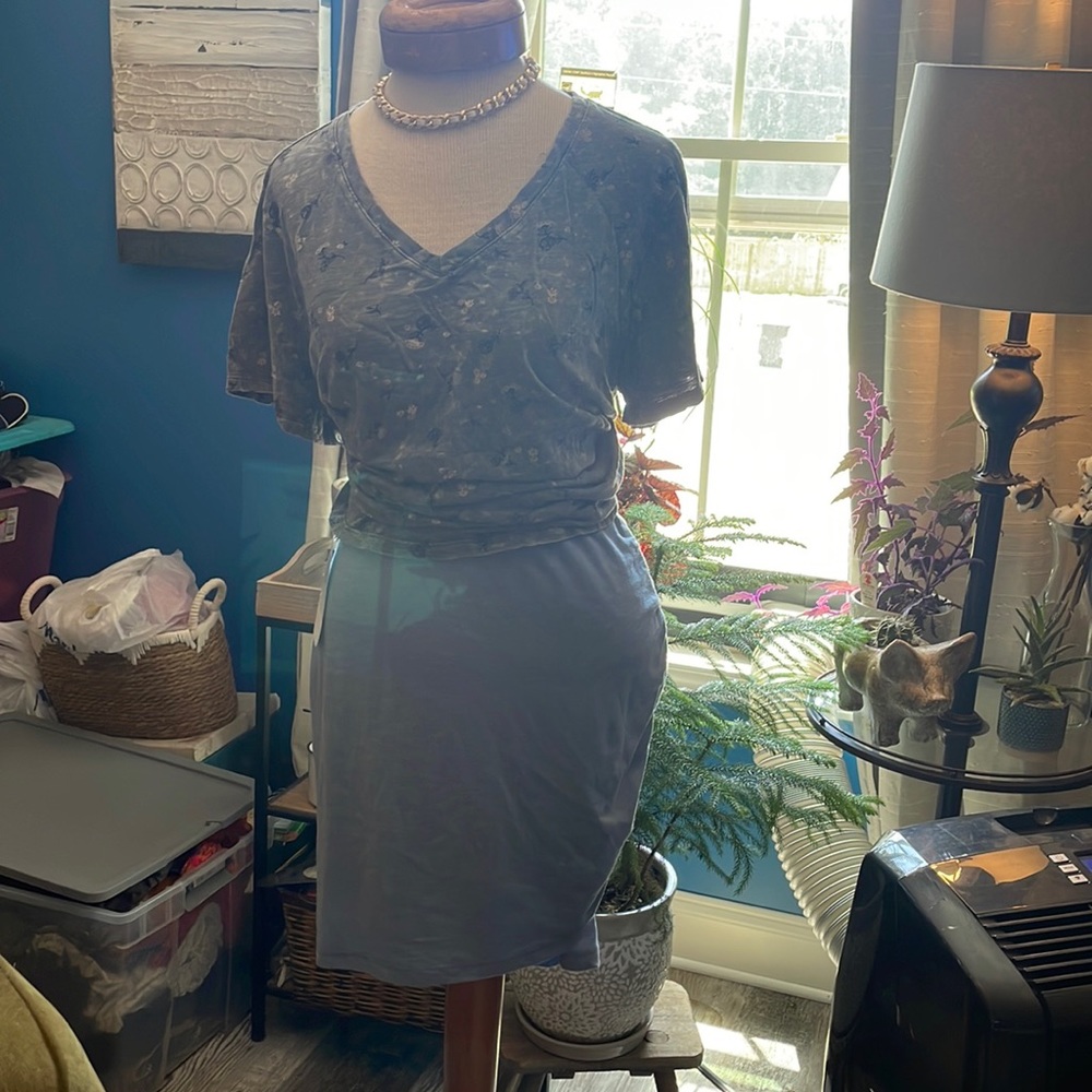 Dress up blue cotton skirt